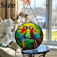 thumbnail image 3 of Colorful Parrots Macaw Couple Stained Glass Suncatcher Window Hangings Colored Handmade Glass Suncatcher Crafts Kits for Indoor Garden Christmas Decoration 16x16cm(2), 3 of 7