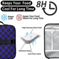 thumbnail image 3 of Blue and Black Checkered Pattern Insulated Lunch Bag with Shoulder Strap and Bottle Holder,Bento School Lunch Bag Box,11x9.5x3.5 Inches, 3 of 4