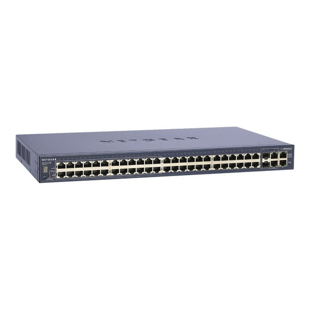 NETGEAR Smart GS752TPS - Commutateur - Intelligent - 48 x 10/100/1000 (PoE) + 2 x SFP Gigabit Combiné + 4 x SFP Gigabit - Rackable - PoE