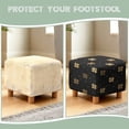 thumbnail image 6 of SCRAWLGOD St. Patrick's Day Four Leaf Clover Golden Black Footstool Cover, Breathable Foot Rest Sofa Protector Anti Slip Square Slipcover for Ottoman with Elastic Buttom for Home Decorate, 6 of 7