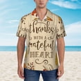 thumbnail image 2 of Balery Thanksgiving With A Grateful Heart Camisas hawaianas de manga corta para hombre, camisas playeras de corte holgado, camisas de vacaciones con botones,XX-Large, 2 of 7