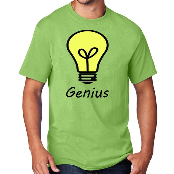 Men's Genius Lightbulb T-shirt, XL Lime Green