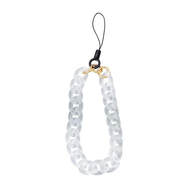Pulsera de teléfono antipérdida, llavero acrílico, decoración, colgante de moda para teléfono Blanco