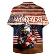 thumbnail image 6 of mgoYE 4th of July Button Shirt Men 250 Years American Anniversary Button Shirt American Flag Stars Fireworks Graphic Tee Tops(Wine,S), 6 of 6
