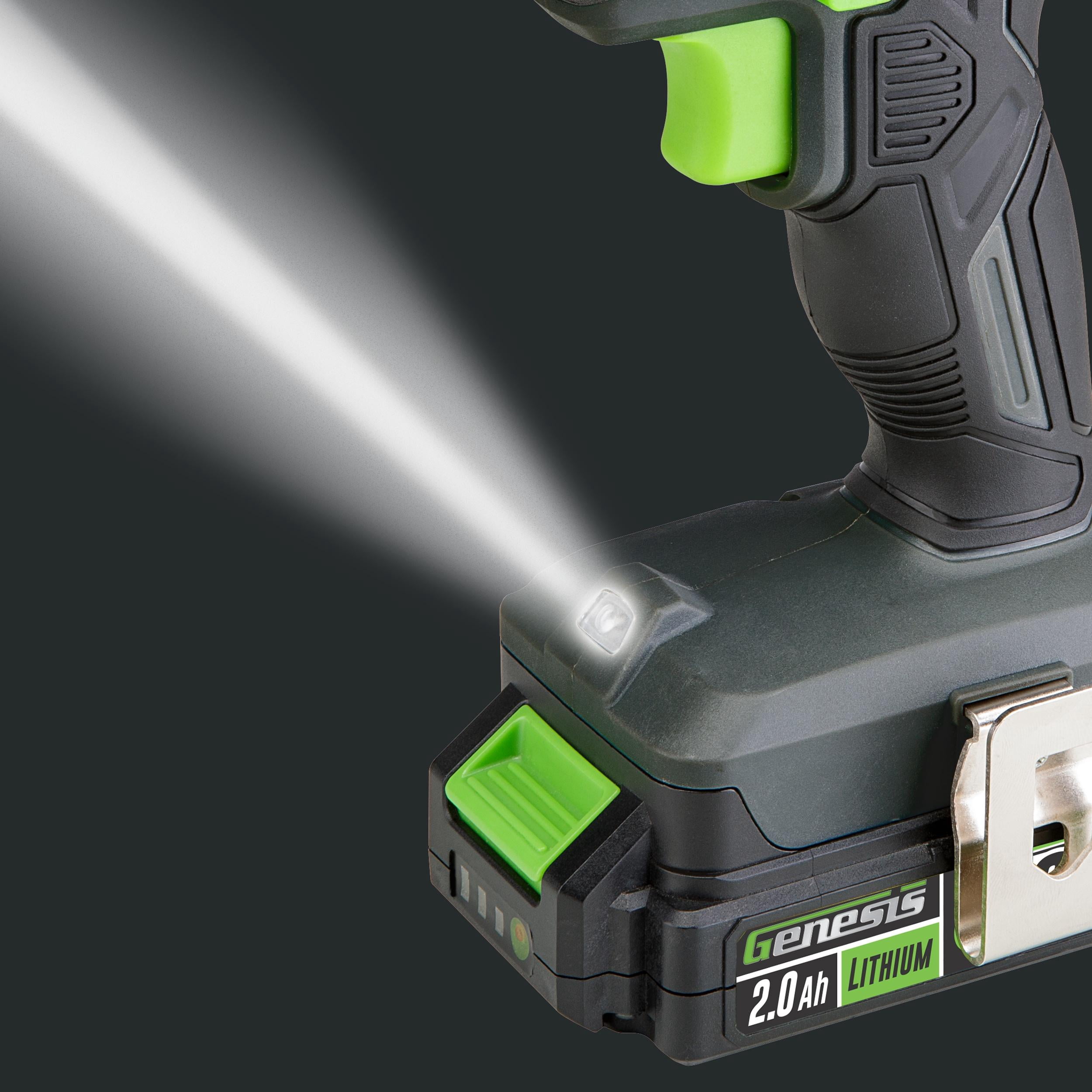 Genesis G20Max 20V Cordless 1/2 inch Hammer Drill with 2Ah Battery and Charger