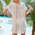 thumbnail image 6 of Summer Clearance Sale! TMOYZQ Women's Swimwear Cover Ups Short Sleeve V Neck Crochet Knit Beach Dress Swimsuit Coverups Summer Beachwear Bathing Suit Cover Up for Women, 6 of 6