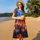 thumbnail image 4 of Balery Magical Stained Glass Castle Vestidos sueltos de manga corta para mujer, vestidos de verano 2025, vestidos casuales de corte A con vuelo., 4 of 6