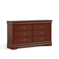 thumbnail image 2 of Furniture of America Rycia Traditional 6-Drawer Dresser, Cherry, 2 of 15