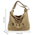 thumbnail image 3 of Bolso de mano de lona para mujer, Bolso mensajero de lona de gran capacidad, Bolso de trabajo de viaje Simple, 3 of 8