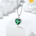 thumbnail image 4 of Green Heart Necklace for Women, May Birthstone Necklace Emerald Crystal 925 Sterling Silver Necklaces Jewelry Birthday Mother's Day Gifts Hipunk, 4 of 9