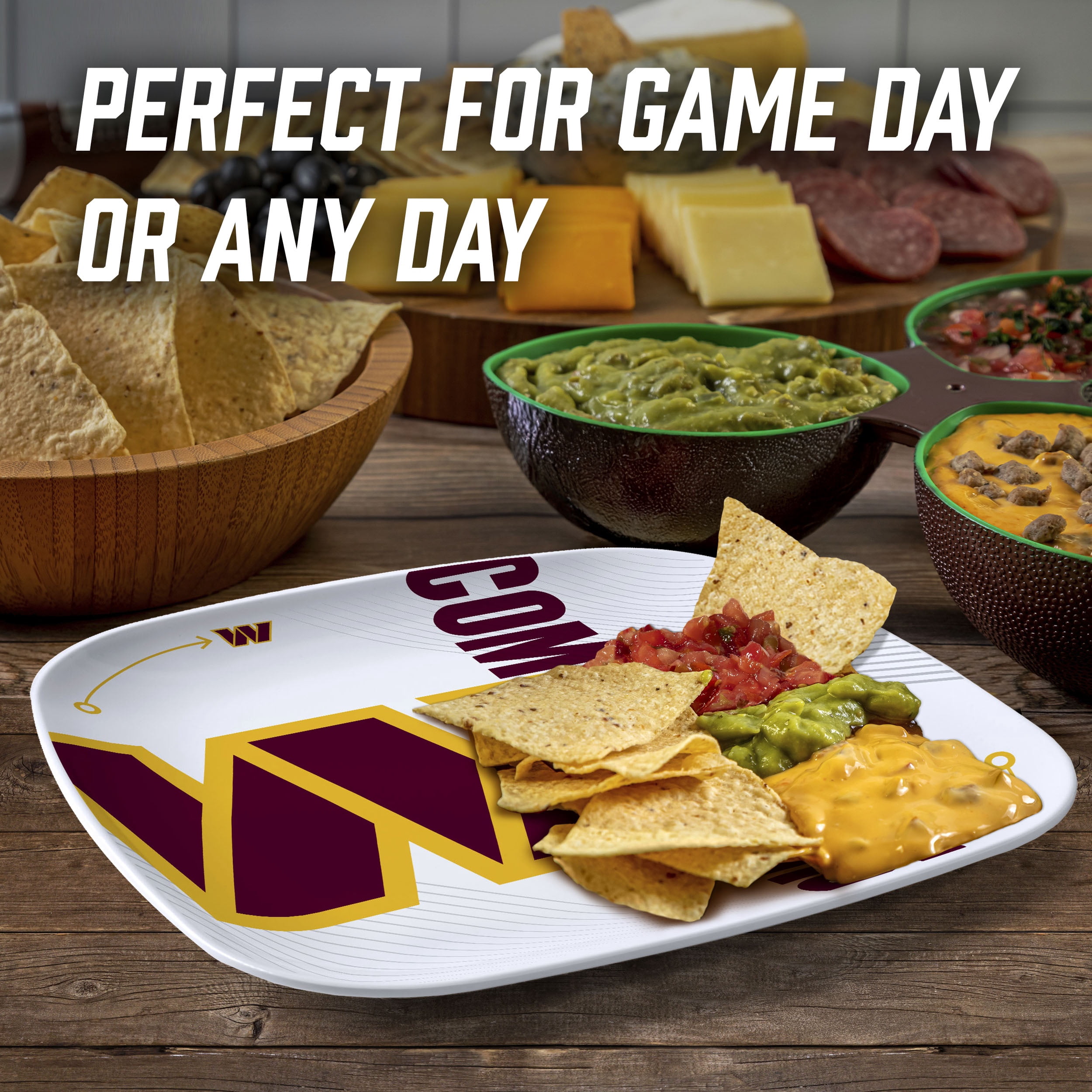 YouTheFan NFL Washington Commanders Large Party Plate