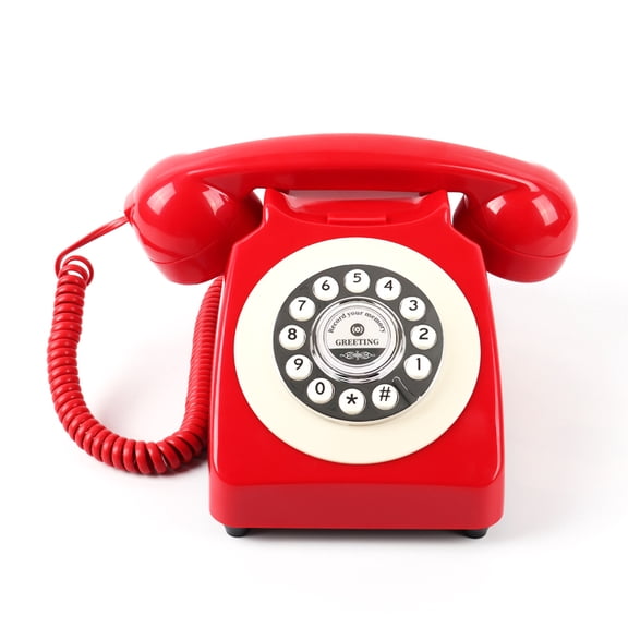 Voice Recording Audio Guest Book – Guest Book Phone for Weddings, Bridal Showers, Anniversaries | Retro Telephone Voice Recorder | USB Rechargeable Memory Phone | Unique Wedding Gift (Red)
