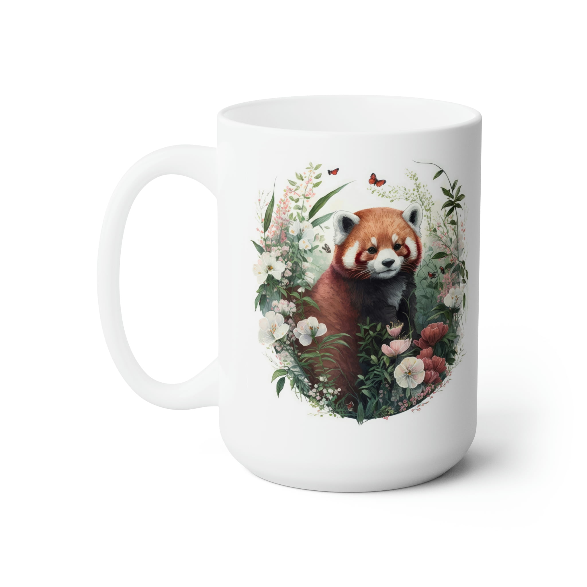 Red Panda Coffee Mug Gift Panda Ceramic Cup 15oz White - Walmart.com