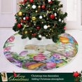 thumbnail image 6 of FMSHPON Easter Eggs Rabbit Xmas Christmas Tree Skirt Stand Mat for Holiday Party Decoration Indoor Outdoor 48 inches, 6 of 6