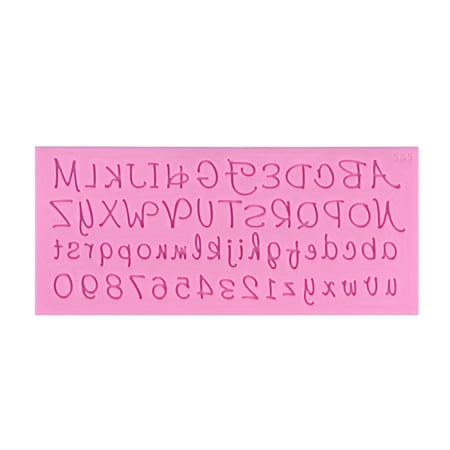 

English Letters Silicone Mold Handmade Fondant Chocolate Cake Mold Decoration Baking Tool (Pink)
