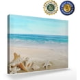 thumbnail image 2 of HFDF Canvas Wall Art Seashell Seascape Sea Beach Pictures Modern Wall Decor Gallery Canvas Wraps Giclee Print Stretched and Ready to Hang - 24x20inch Framed, 2 of 6