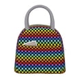 thumbnail image 1 of Disketp Rainbow Chequerboard Bolsa Térmica para Almuerzo, Lonchera con Abertura Amplia y Gran Capacidad, Organizador Reutilizable para Mujeres, Hombres y Adultos, 1 of 6