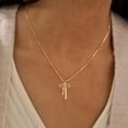 thumbnail image 4 of Gold Necklace for Women Trendy, Dainty Gold Bow Necklace 14K Gold Plated Necklace Cute Bow Pendant Necklace Simple CZ Bead Bow Chain Choker Necklaces for Women Gold Jewelry Christmas Gifts, 4 of 11