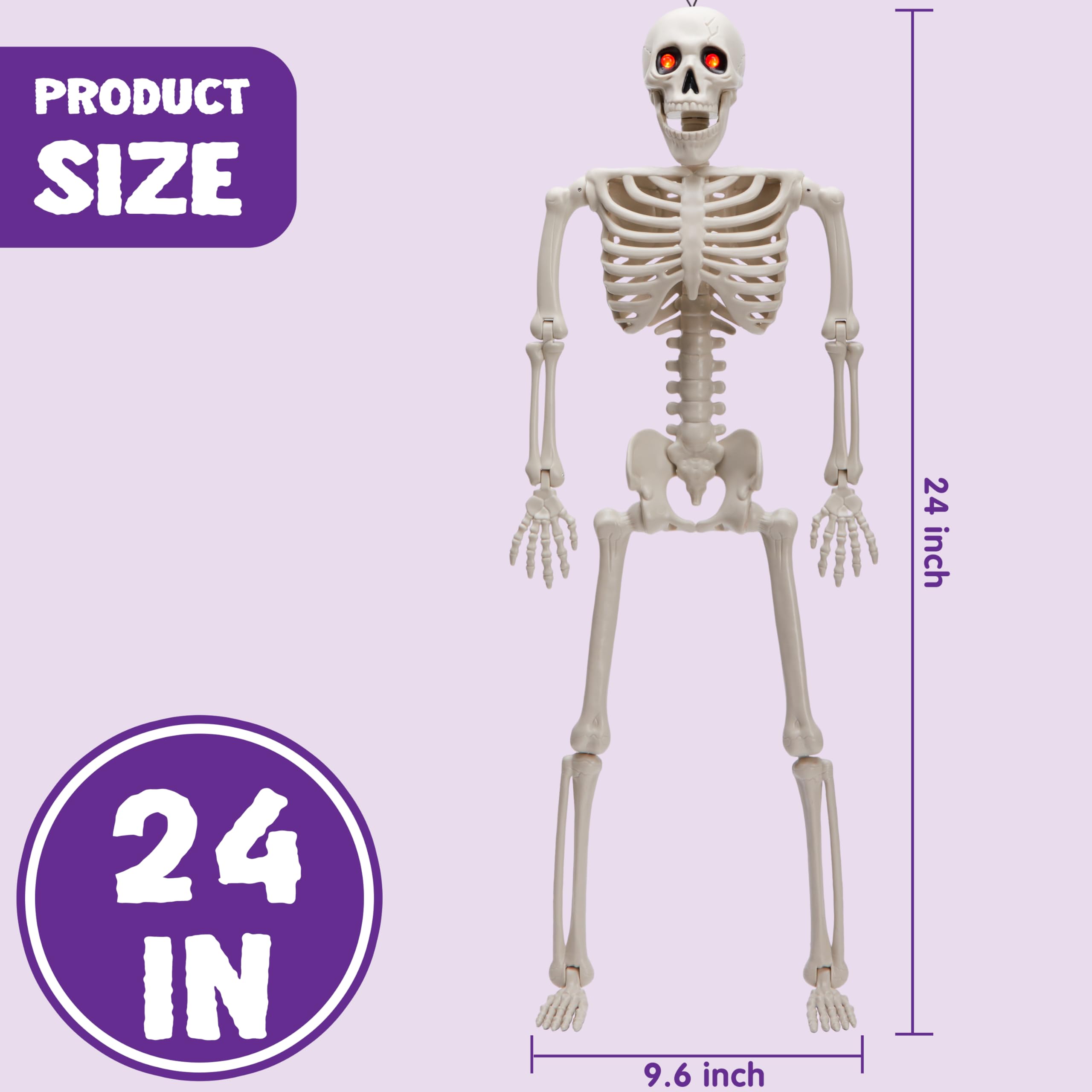 Joyfy 24" Posable Skeleton With LED Light Eyes photo 4