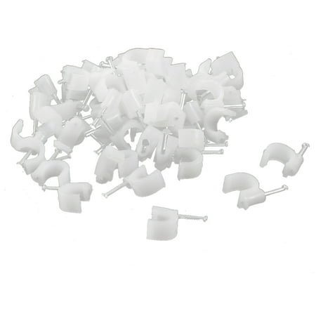 Unique Bargains Wall Mount 8mm Diameter White Plastic Circle Cable Nail Clips 100Pcs price history on PriceWatchPro