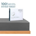 thumbnail image 2 of ROYALE LINENS 400 Thread Count 100% Cotton Sateen Fitted Sheet -Ultra-Soft Wrinkle & Fade Resistant - Bottom Sheet - Deep Pocket Stretches Upto 16" - Fitted Sheet Only - Elastic Sheet (Charcoal,Full), 2 of 9