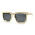 thumbnail image 5 of Beveled Thick Plastic Retro Horn Rim Rectangle Sunglasses Ivory - Black, 5 of 8