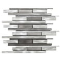 thumbnail image 6 of The Tile Life Mason Brick 12" x 12" Grigio Brushed Metal Linear Mosaic Tile 11-Piece, 6 of 7
