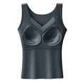 thumbnail image 5 of Siminsem Built-in Bra Tank Top for Women Padded Camisole Wireless Vest Base Layer Sleeveless Cami No Bra Needed Smooth Silhouette Everyday Undershirt, Dark Blue,XL, 5 of 6