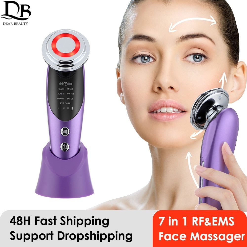 7 in 1 Face Lift Device - EMS RF Microcurrent Skin Rejuvenation, Facial Massager, Light Therapy, Anti Aging /Wrinkle /Beauty Apparatus - Unisex