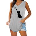 thumbnail image 1 of Camisetas sin mangas de verano para mujer con cuello en V y estampado de cola de milano sin mangas Pompotops lopia996076, 1 of 5