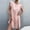 Pink, variant on MIANHT Dresses for Women, Plus Size Dresses, Women's Lattice Printing Round Neck Ruffles A-line Casual Dress