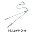 thumbnail image 3 of Double Dog Leash With Foam Handle Gradient Nylon Rope For Two Dogs Double Hook Walking Lead For Small To Medium Dogs, 3 of 6