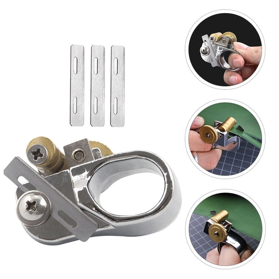 HEALEEP Leatherworking Tool Set Silver 1Set 2.16X1.38X0.79In Stainless Steel