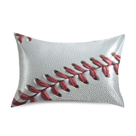 JSTEL Baseball Close Up Satin Pillowcase Standard Size Pillow Cases Envelope Closure Bed Pillow Cover, 20 x 26 inch