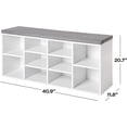 thumbnail image 3 of PayLessHere Shoe Bench 10 Compartments Shoe Organizer, 3-Tier Adjustable Shelves Shelf for Living Room Entryway Hallway Bedroom, White, 3 of 7