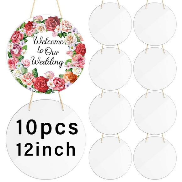 Colgador de puerta redondo Sublimation Ornament Blanks Ickimee de 12 cm (10 unidades)
