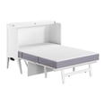 thumbnail image 3 of Home Square Ensemble de 2 Lits Escamotables Blancs Format Double avec Matelas et Table d'Appoint, 3 of 21