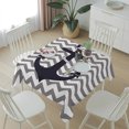 thumbnail image 6 of Black Nautical Anchor Table Cloth Waterproof Tablecloths, Gray Stripe Modern Wavy Lines Tablecloth Dining Table Cover for Kitchen Party Tabletop Outdoor, Square Tablecloth 54x54 Inch, 6 of 9