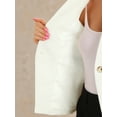 thumbnail image 5 of DARING DIVA Women's Business Casual Notched Stand Collar Work Blazer XS Beige White, 5 of 6