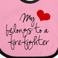 thumbnail image 4 of Inktastic My Heart Belongs Firefighter Girls Baby Bib, 4 of 4