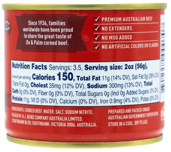 (6 pack) Ox & Palm Corned Beef Original Chunky Style, 7 oz Can