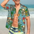 thumbnail image 6 of Men's Funky Hawaiian Shirt Short Sleeve Button Down Shirts Beach Party Holiday, 6 of 8