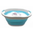 thumbnail image 4 of SAMMART 36L (9.5 gallon) Collapsible Plastic Laundry Basket - Oval Tub/Basket - Foldable Storage Container/Organizer - Portable Washing Tub - Space Saving Laundry Hamper, (Oval, Gr, 4 of 7