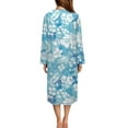 thumbnail image 3 of FKELYI Blue Palm Leaf Hibiscus Flower Print Women Zipper House Robes Nightgowns with 2 Pockets Zip-up Front Sleepwear Dress Comfy Loungewear for Fall Winter Indoor Outdoor, 4XL, 3 of 6
