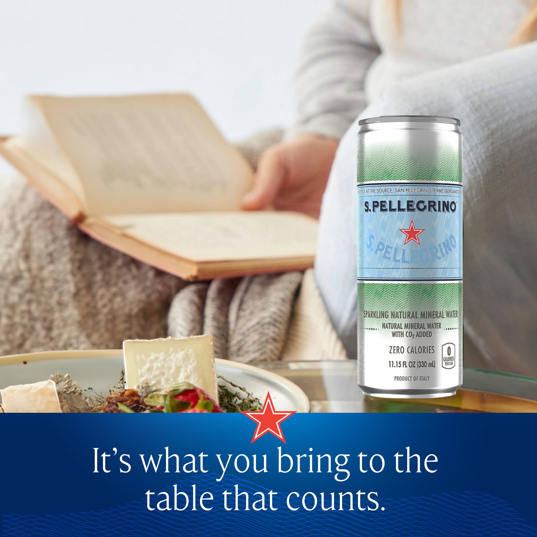 S.Pellegrino Sparkling Natural Mineral Water,11.15 fl oz, 24 Cans