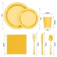 thumbnail image 6 of Exquisite 350 Piece Yellow Paper Party Plates & Tableware Dinnerware Set, 6 of 6