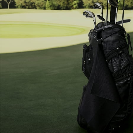 Athletic Works Microfiber Black Golf Towel, Featuring Waffle Texture & Convenient Clip, 30x20