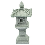 Qnmwood Mini Sandstone Pagoda Fairy Garden Figurine for Zen Decor