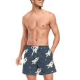 thumbnail image 3 of FORMRS Mens Swim Trunks Mesh Liner Quick Dry Casual Beach Board Shorts with Pockets, Sizes S-2XL, Rocket Pattern, 3 of 9