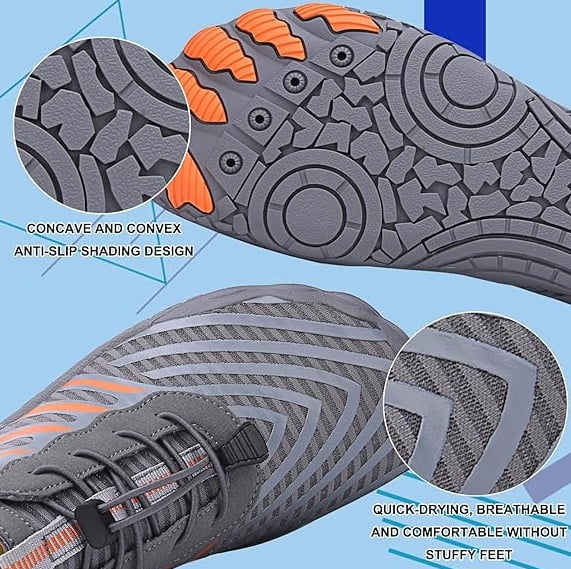 Grounded Barefoot Footwear for Women and Men, Non Slip Hikes Water Shoes , Hiking Bare Foot Unisex, Foot Shaped Sneakers Wide Toe Box
